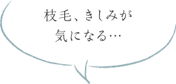 枝毛、きしみが気になる…